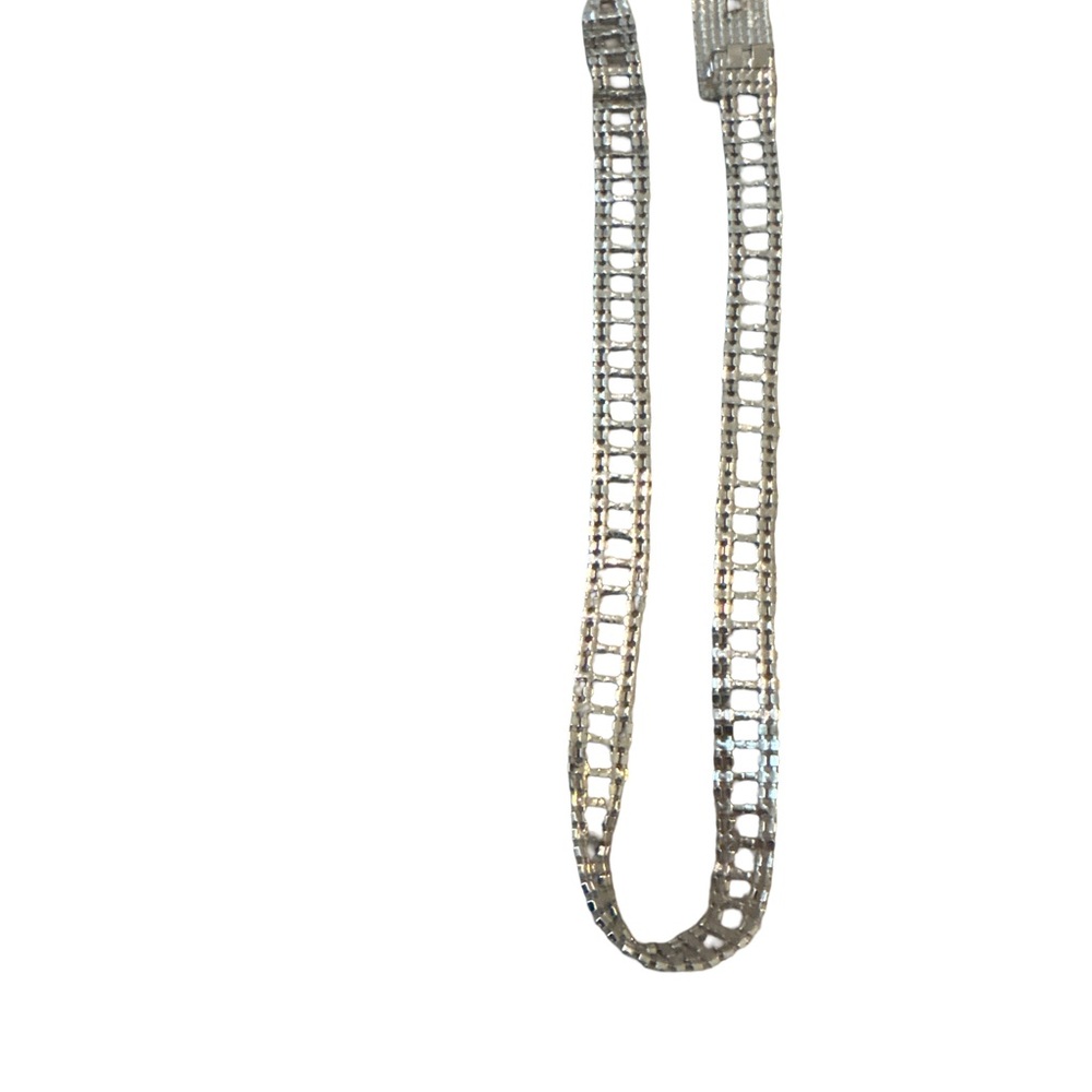 VTG 1950s Rhinestone Belt Silver Tone Black Clear Crystal 34" L Fits 30-32 Waist - Picture 6 of 16